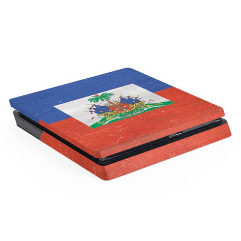 Haitian Flag Distressed PS4 Slim Skin